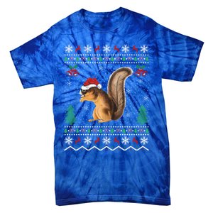 Squirrel Lover Xmas Ugly Santa Hat Squirrel Christmas Gift Tie-Dye T-Shirt