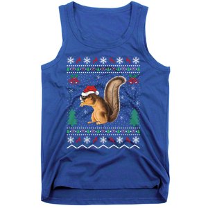 Squirrel Lover Xmas Ugly Santa Hat Squirrel Christmas Gift Tank Top