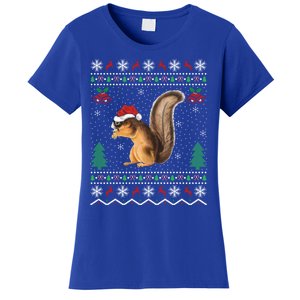 Squirrel Lover Xmas Ugly Santa Hat Squirrel Christmas Gift Women's T-Shirt