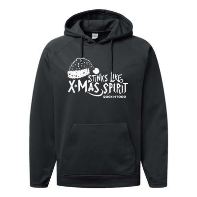 Stinks Like Xmas Spirit Rockin'1000  Performance Fleece Hoodie