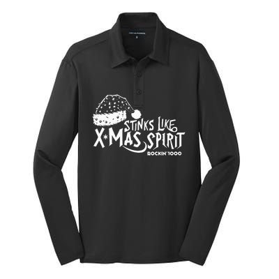 Stinks Like Xmas Spirit Rockin'1000  Silk Touch Performance Long Sleeve Polo