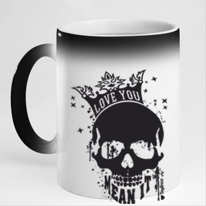 Skull Love You 11oz Black Color Changing Mug