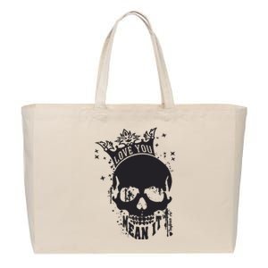 Skull Love You Cotton Canvas Jumbo Tote