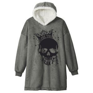 Skull Love You Hooded Wearable Blanket