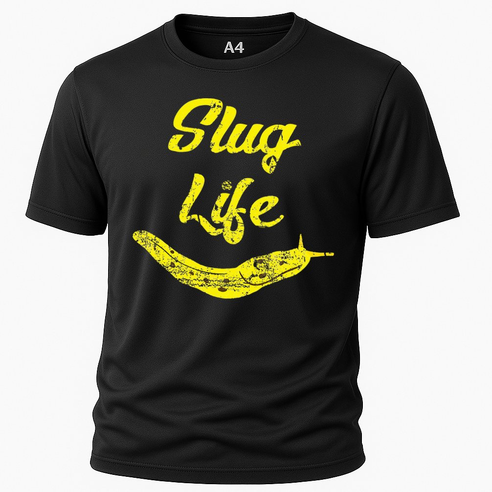 Slug Life Yellow Banana Slug Distressed Cooling Performance Crew T-Shirt