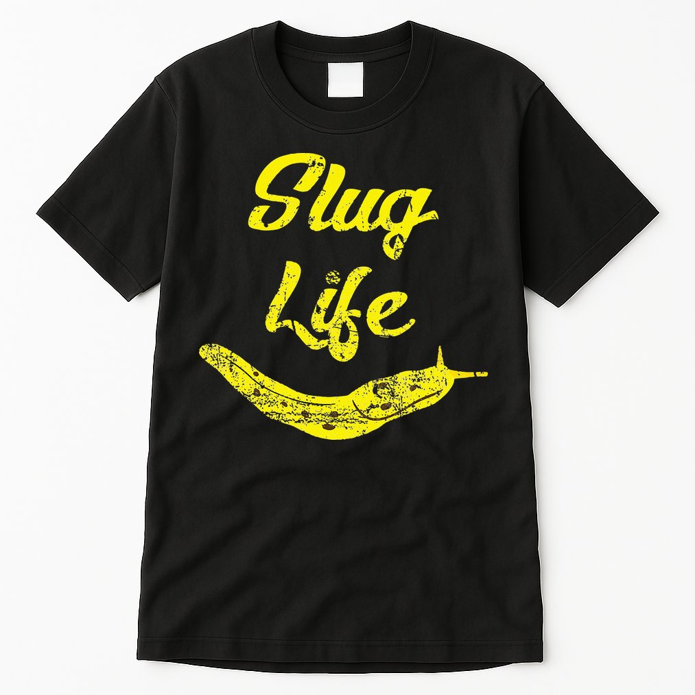 Slug Life Yellow Banana Slug Distressed Tall T-Shirt