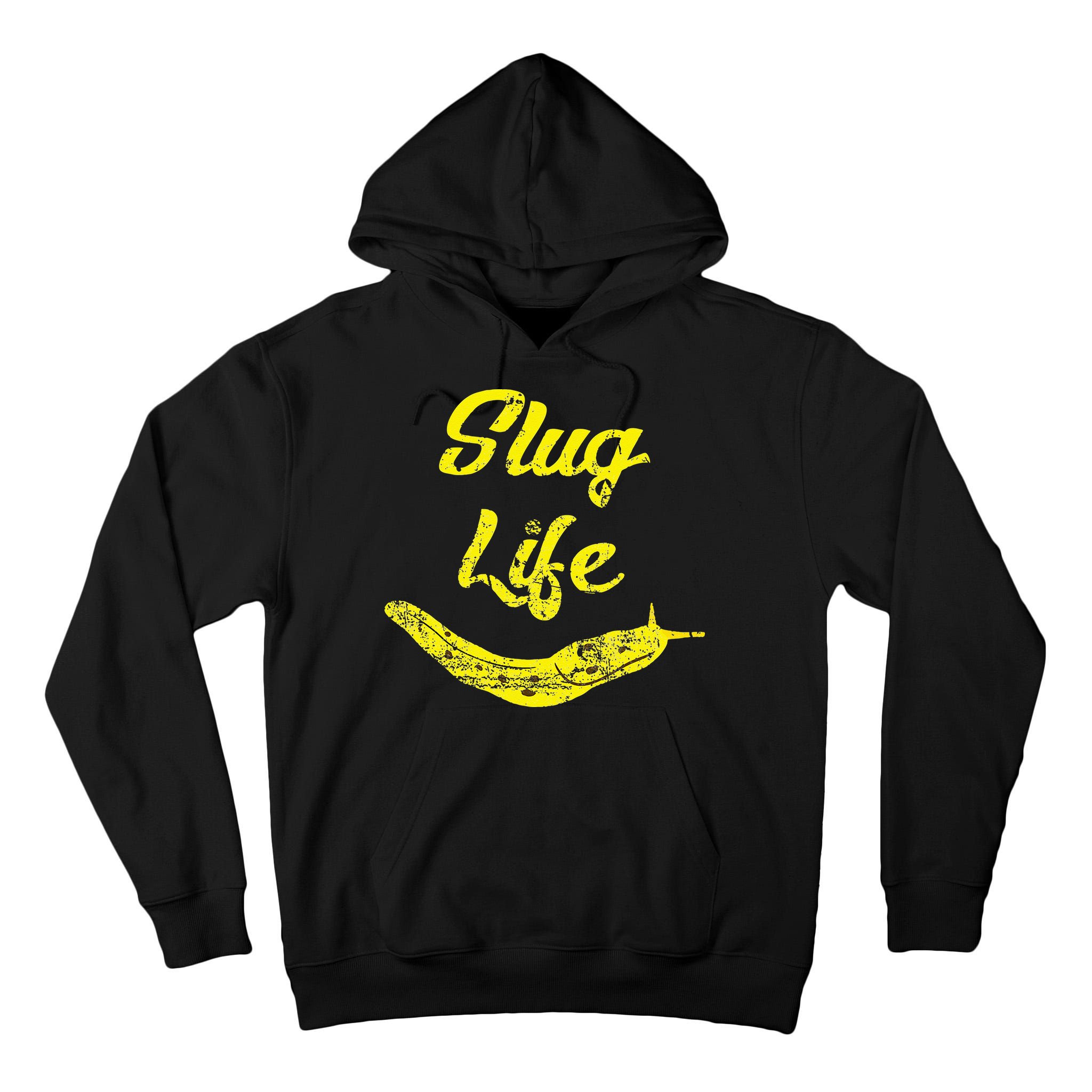 Slug Life Yellow Banana Slug Distressed Tall Hoodie
