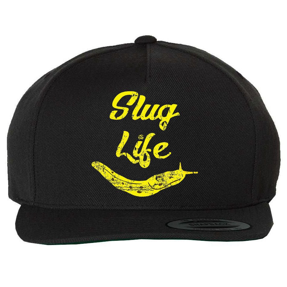 Slug Life Yellow Banana Slug Distressed Wool Snapback Cap