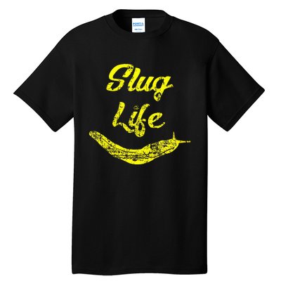 Slug Life Yellow Banana Slug Distressed Tall T-Shirt