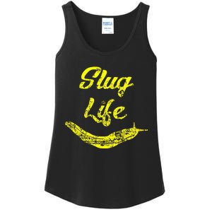 Slug Life Yellow Banana Slug Distressed Ladies Essential Tank