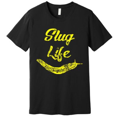 Slug Life Yellow Banana Slug Distressed Premium T-Shirt