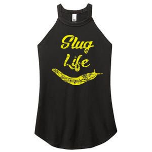 Slug Life Yellow Banana Slug Distressed Women’s Perfect Tri Rocker Tank