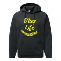 Slug Life Yellow Banana Slug Distressed Performance Fleece Hoodie