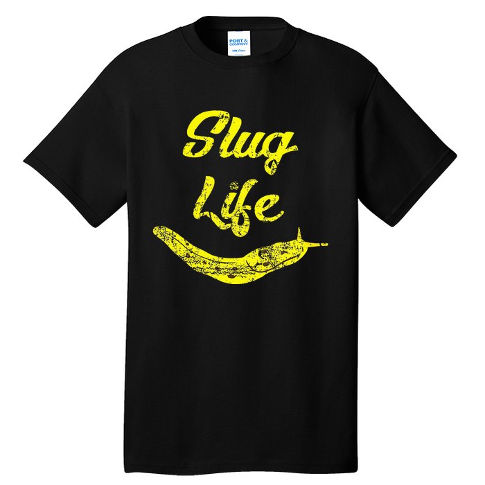 Slug Life Yellow Banana Slug Distressed Tall T-Shirt