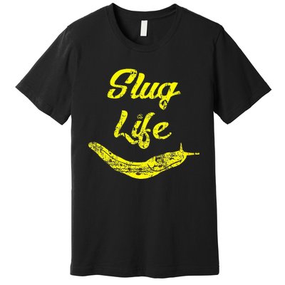 Slug Life Yellow Banana Slug Distressed Premium T-Shirt