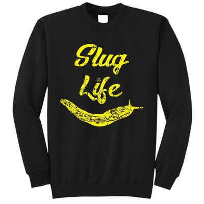 Slug Life Yellow Banana Slug Distressed Tall Sweatshirt