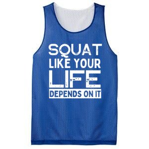 Squat Like Your Life Depends On It Gym Weightlifting Workout Gift Mesh Reversible Basketball Jersey Tank