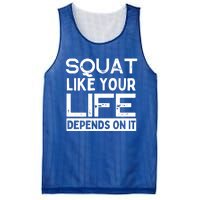 Squat Like Your Life Depends On It Gym Weightlifting Workout Gift Mesh Reversible Basketball Jersey Tank