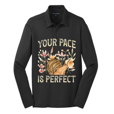 Snail Lover Your Pace Is Perfect Snail Silk Touch Performance Long Sleeve Polo