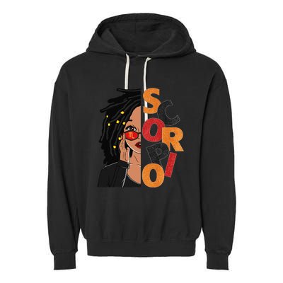 Scorpio Loc'd Zodiac Signs Birthday Black Woman Garment-Dyed Fleece Hoodie