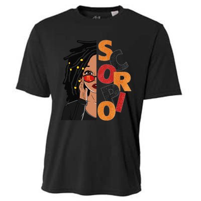 Scorpio Loc'd Zodiac Signs Birthday Black Woman Cooling Performance Crew T-Shirt