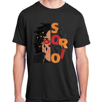 Scorpio Loc'd Zodiac Signs Birthday Black Woman Adult ChromaSoft Performance T-Shirt