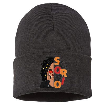 Scorpio Loc'd Zodiac Signs Birthday Black Woman Sustainable Knit Beanie