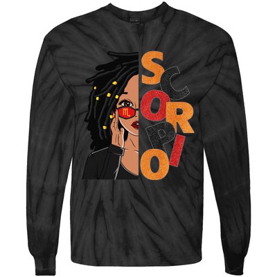 Scorpio Loc'd Zodiac Signs Birthday Black Woman Tie-Dye Long Sleeve Shirt