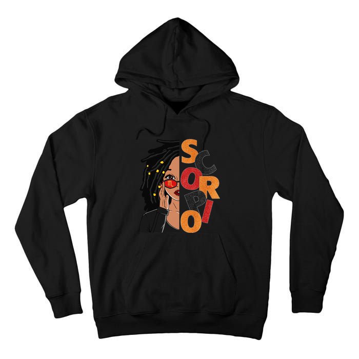 Scorpio Loc'd Zodiac Signs Birthday Black Woman Tall Hoodie