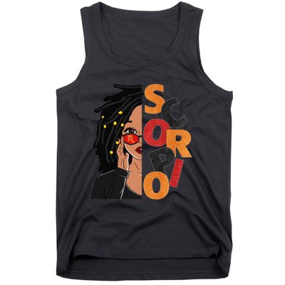 Scorpio Loc'd Zodiac Signs Birthday Black Woman Tank Top