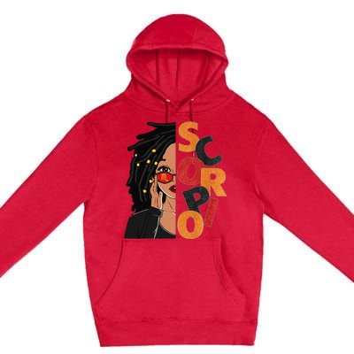 Scorpio Loc'd Zodiac Signs Birthday Black Woman Premium Pullover Hoodie