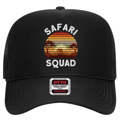 Safari Lovers Zoo Safari Squad Safari Birthday High Crown Mesh Back Trucker Hat