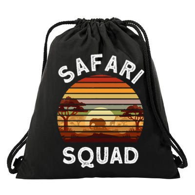 Safari Lovers Zoo Safari Squad Safari Birthday Drawstring Bag