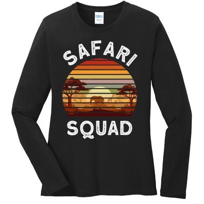 Safari Lovers Zoo Safari Squad Safari Birthday Ladies Long Sleeve Shirt