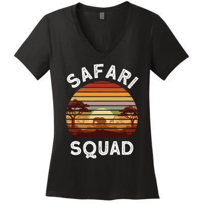 Safari Lovers Zoo Safari Squad Safari Birthday Women's V-Neck T-Shirt