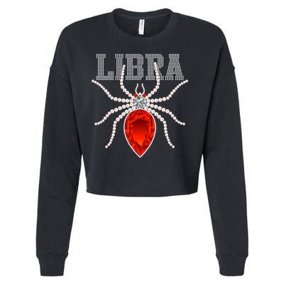 Spider Libra Zodiac Gift Cropped Pullover Crew