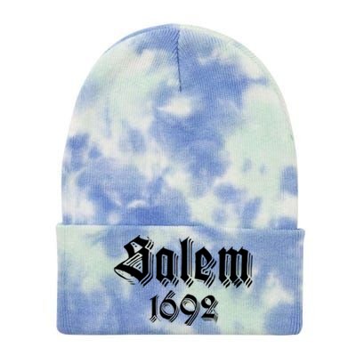 Salem Massachusetts 1692 Vintage Witchcraft Goth Witch Cool Gift Tie Dye 12in Knit Beanie