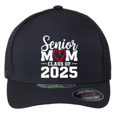 Senior Mom 2025 Mom Cute Gift Graduation Gift Black Small Adult Flexfit Unipanel Trucker Cap