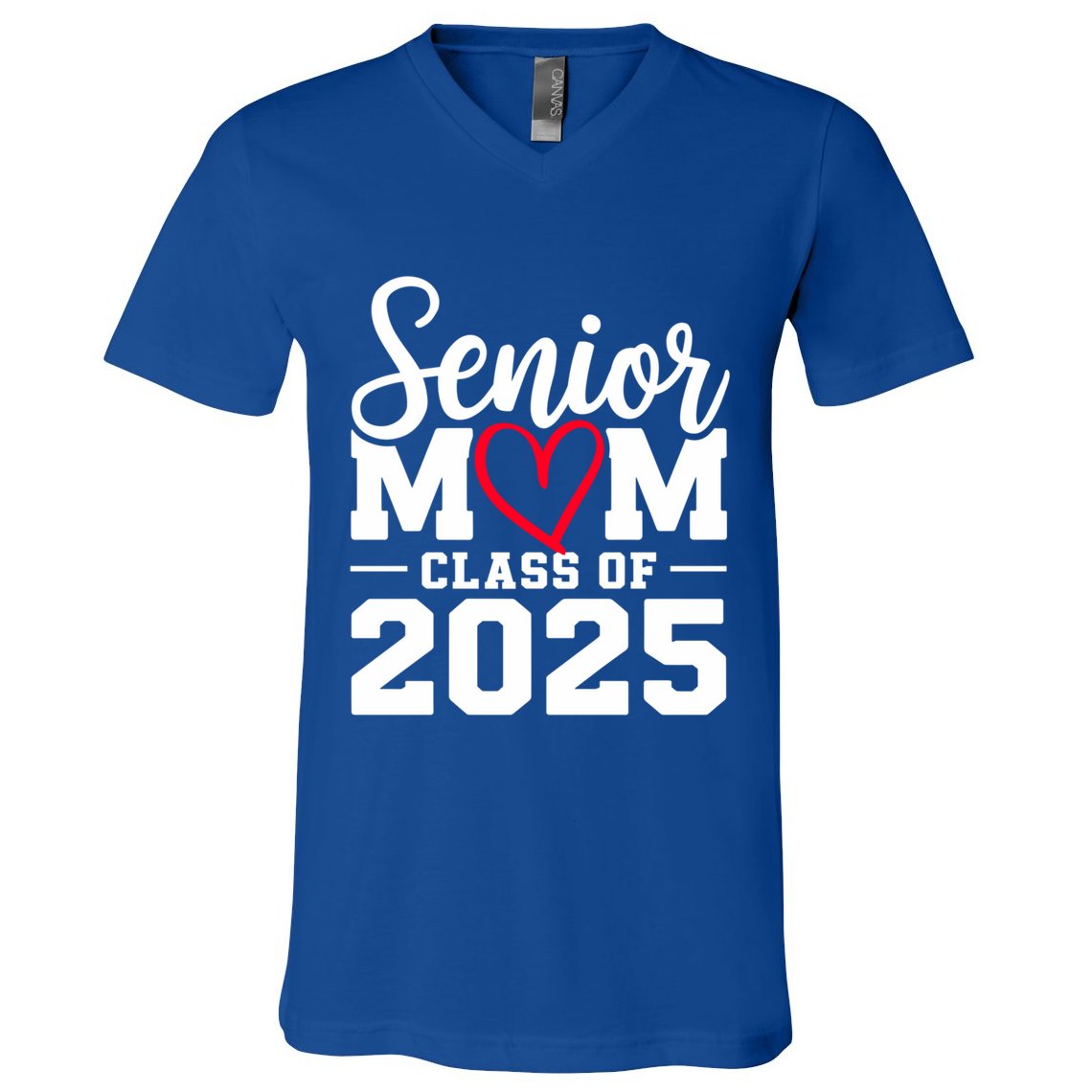 Senior Mom 2025 Mom Cute Gift Graduation Gift Black Small Adult V-Neck T-Shirt