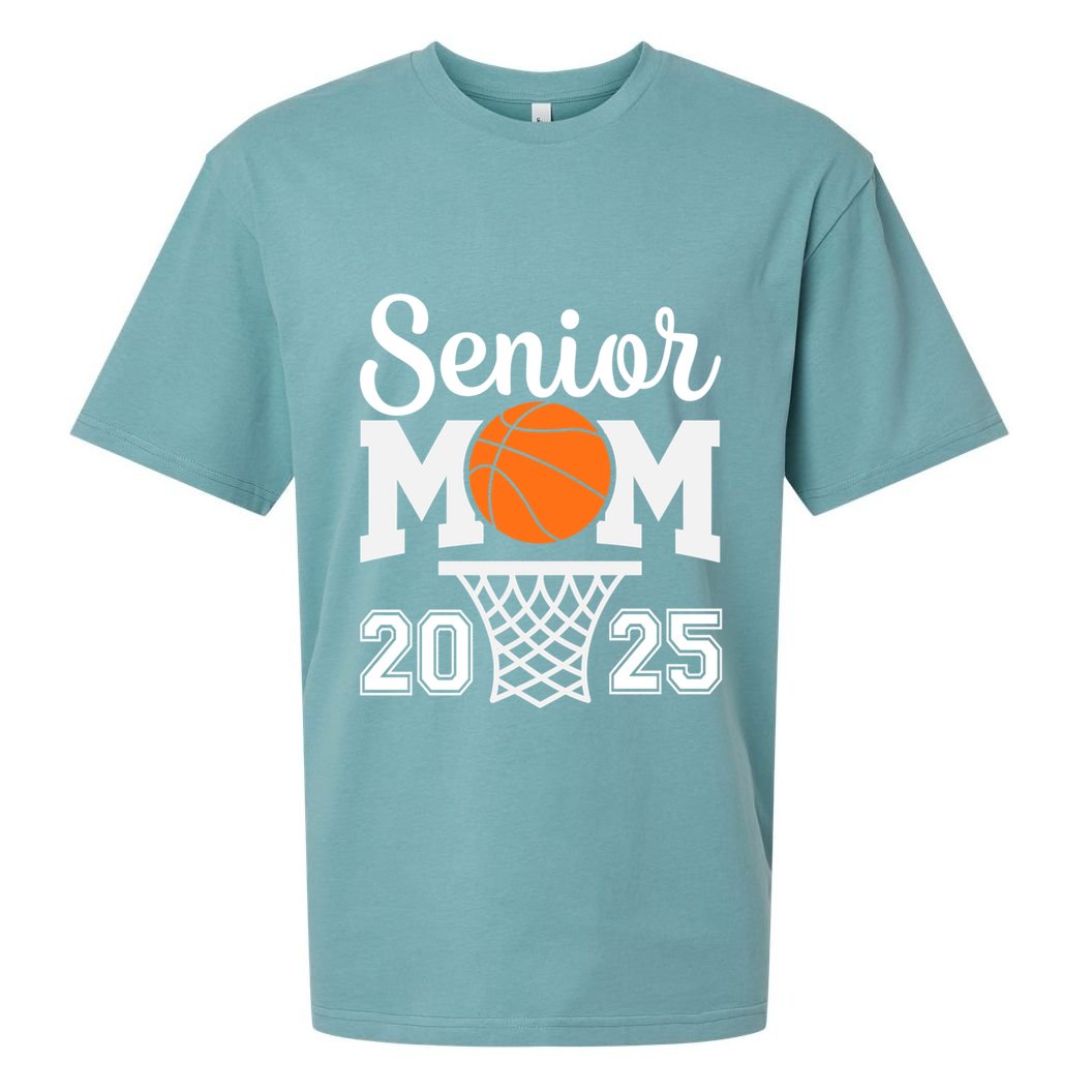 Senior Mom 2025 Basketball Class Of 2025 Graduation For Mom Great Gift Sueded Cloud Jersey T-Shirt