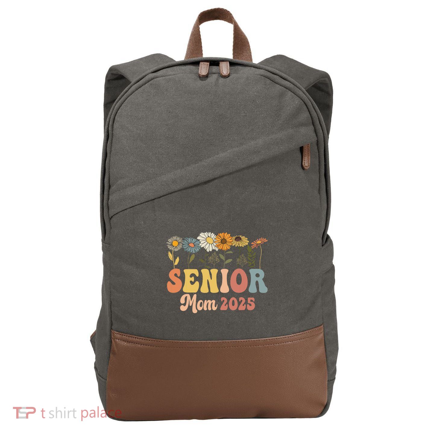 Senior Mom 2025 Class Of 2025 Graduate Cotton Canvas Backpack