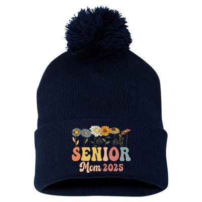 Senior Mom 2025 Class Of 2025 Graduate Pom Pom 12in Knit Beanie