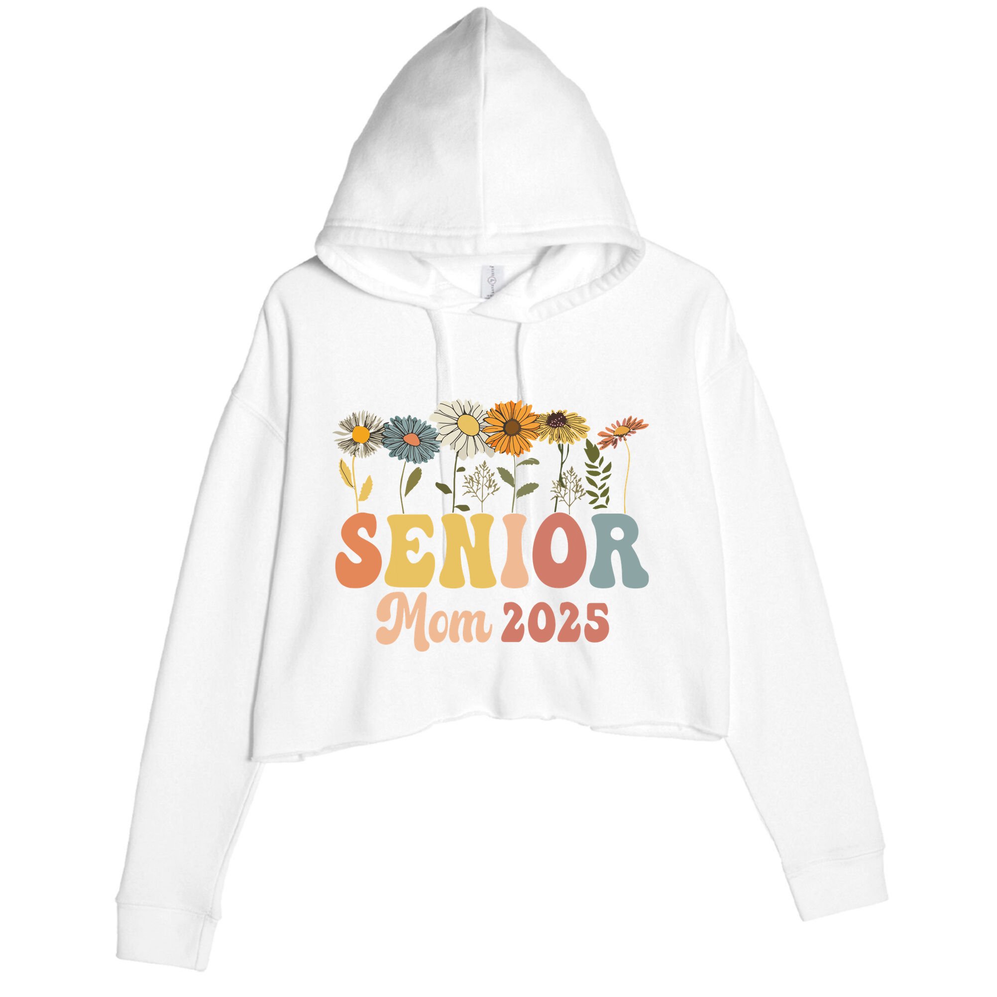 Senior Mom 2025 Class Of 2025 Graduate Crop Fleece Hoodie
