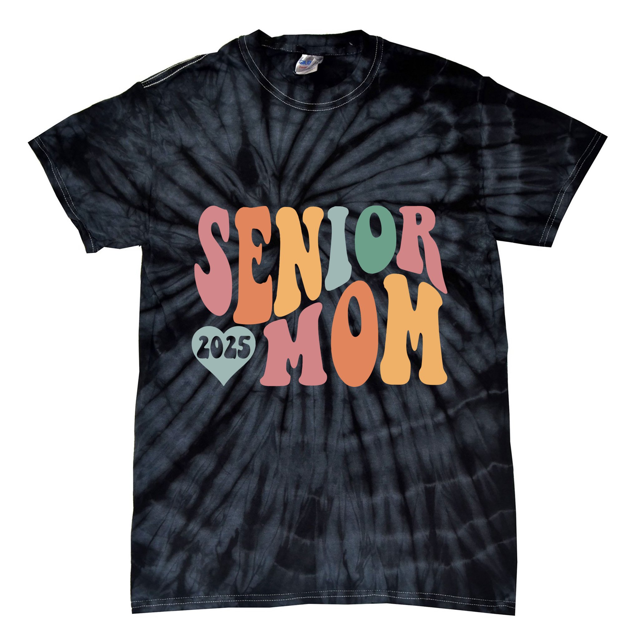 Senior Mom 2025 Graduation Tie-Dye T-Shirt
