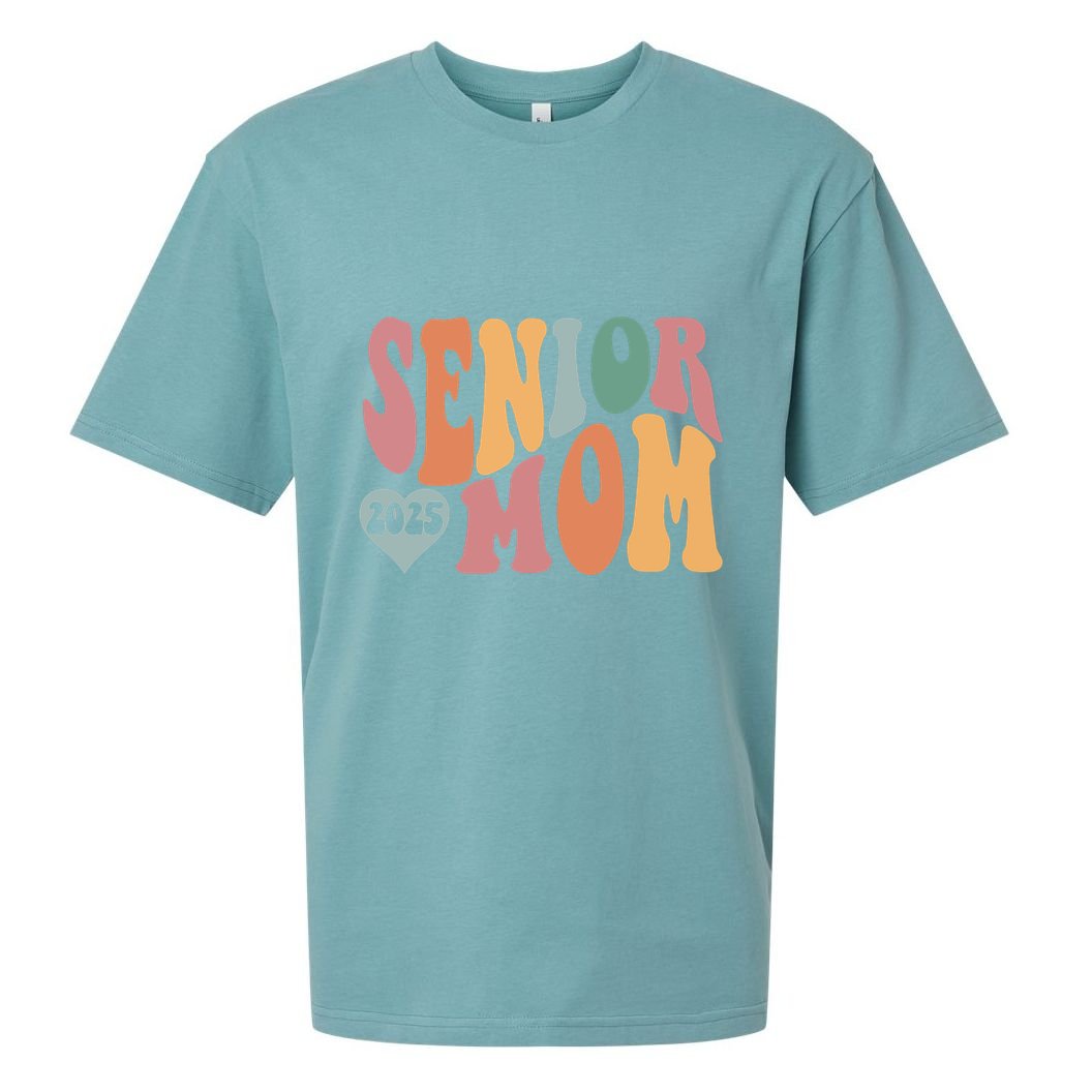 Senior Mom 2025 Graduation Sueded Cloud Jersey T-Shirt
