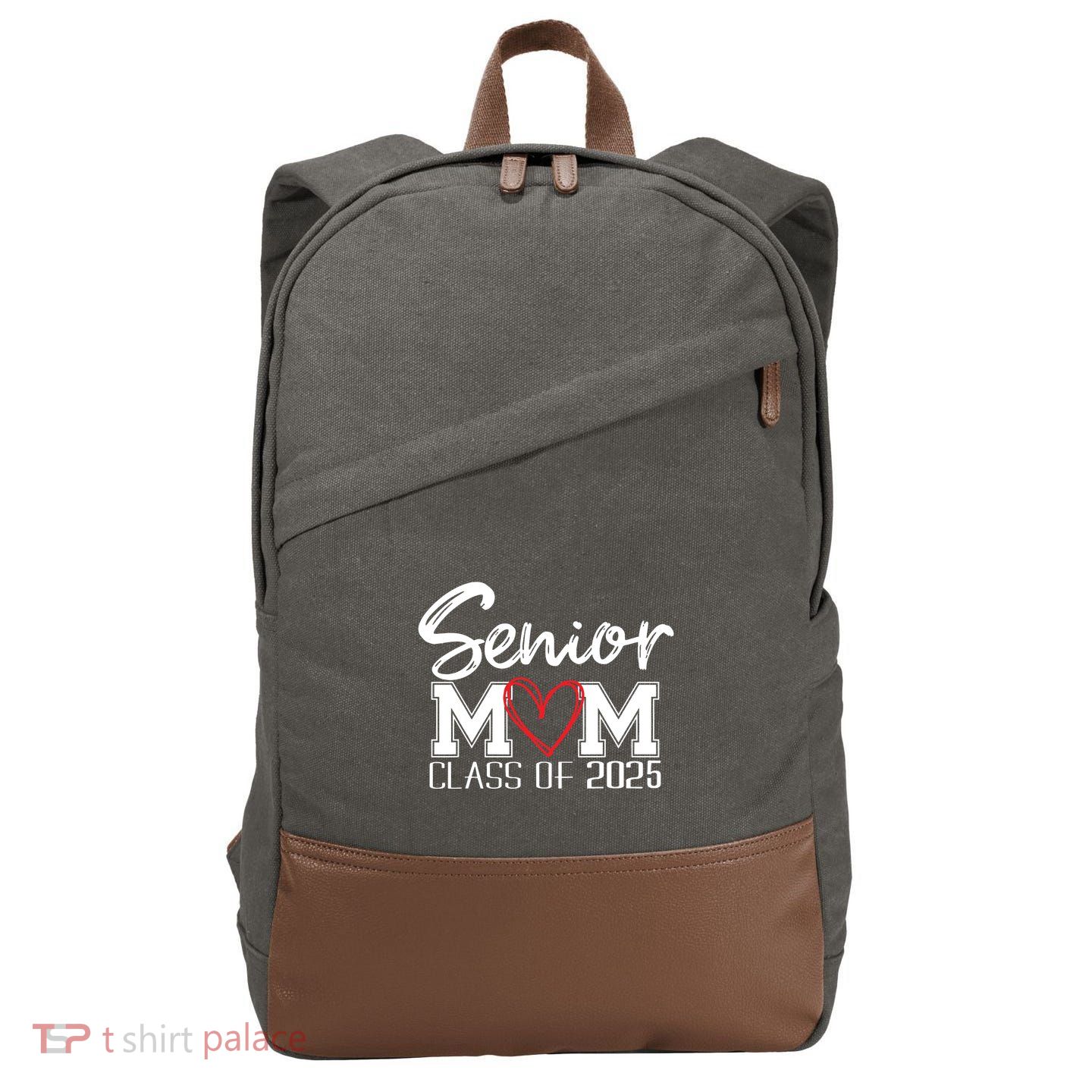 Senior Mom 2025 Proud Mom Class Of 2025 Mom Of The Graduate Cotton Canvas Backpack