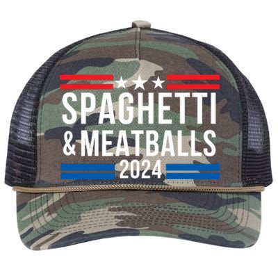 Spaghetti & Meatballs 2024 Pasta Lover Funny Foodie Food Lover Comfort Food Retro Rope Trucker Hat Cap