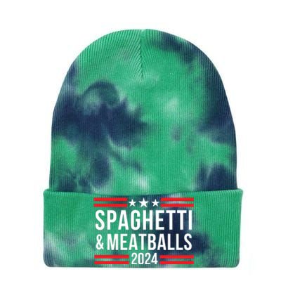 Spaghetti & Meatballs 2024 Comfort Food Pasta Lover Funny Foodie Food Lover Tie Dye 12in Knit Beanie