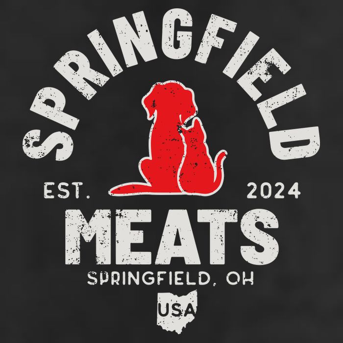 Springfield Meats 2024 They Are Eating The Dogs 7 Panel Mesh Trucker Snapback Hat