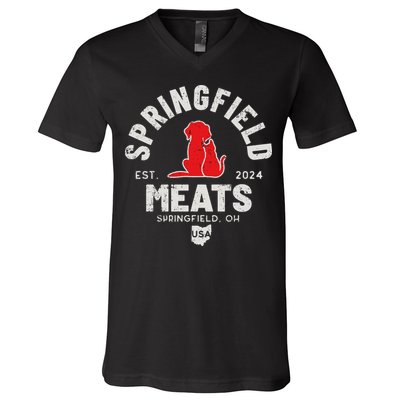 Springfield Meats 2024 They Are Eating The Dogs V-Neck T-Shirt